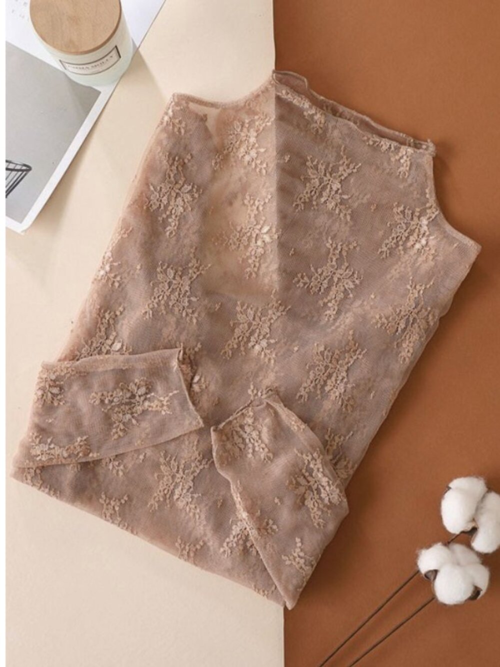 #237 LACE LONG SLEEVE TOP - Picture 2 of 2